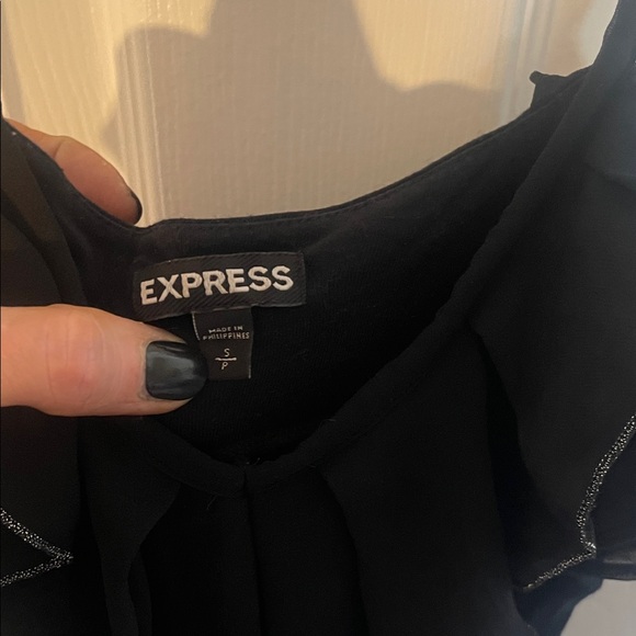 Express Black Ruffle Top - Picture 2 of 4